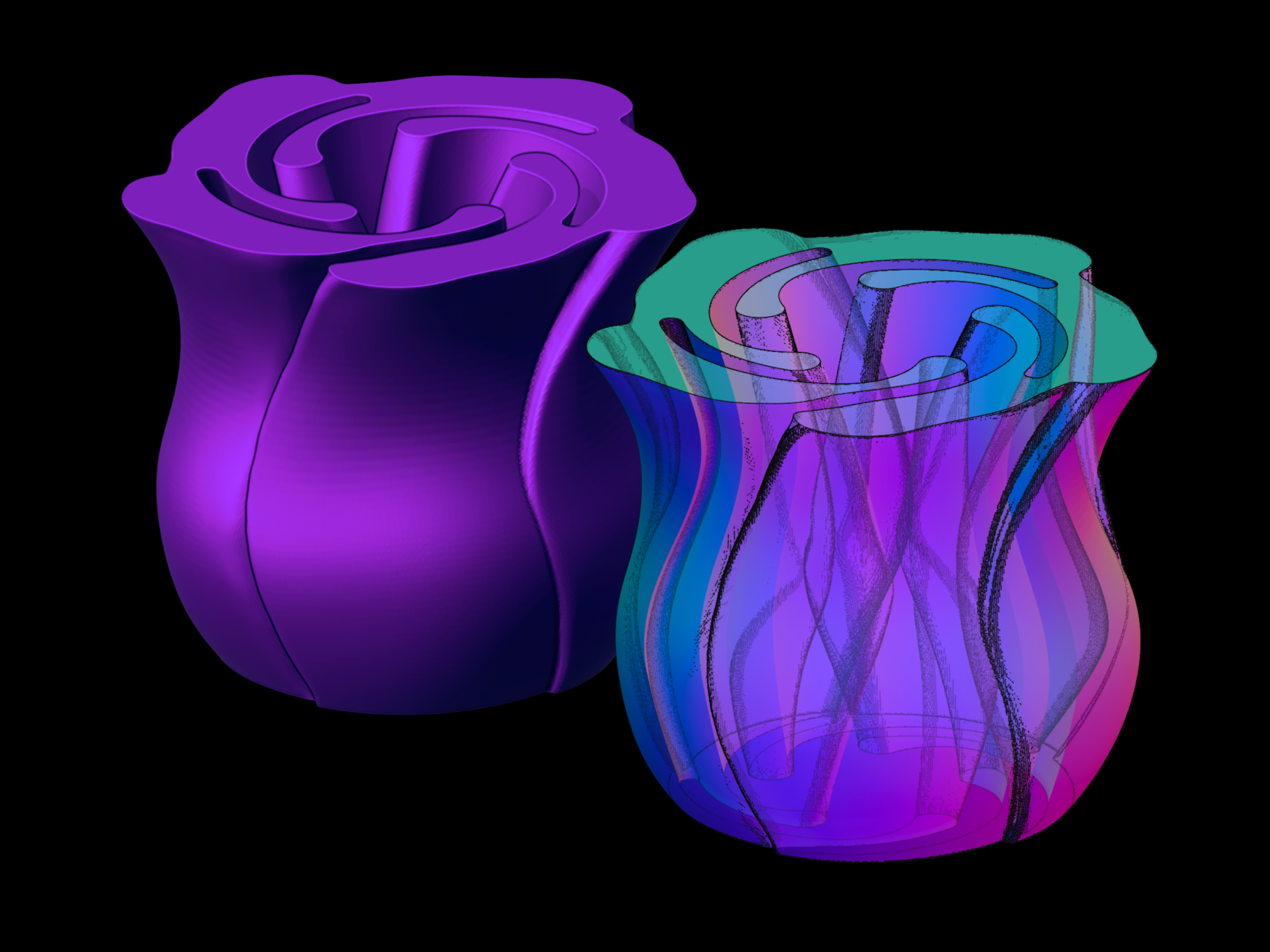 Spiral Vase Rose preview 4