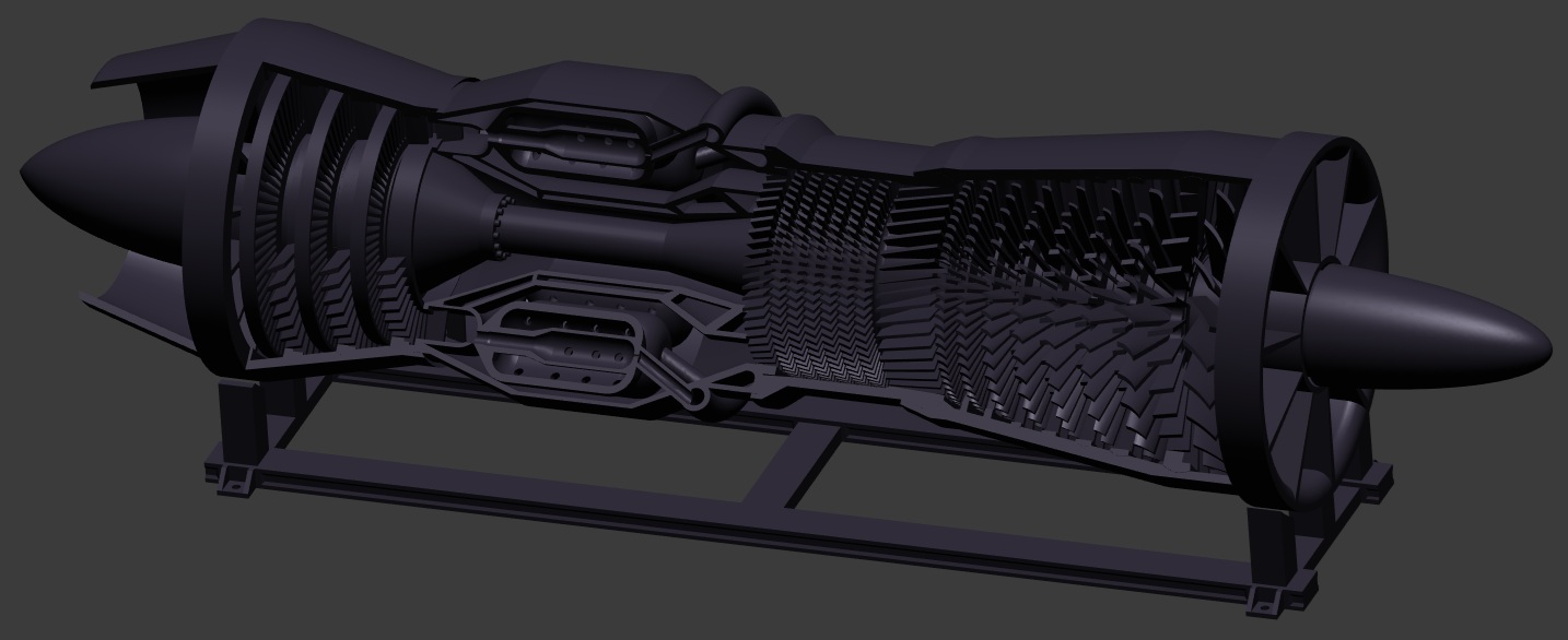 J57 turbojet Engine and stand preview 2