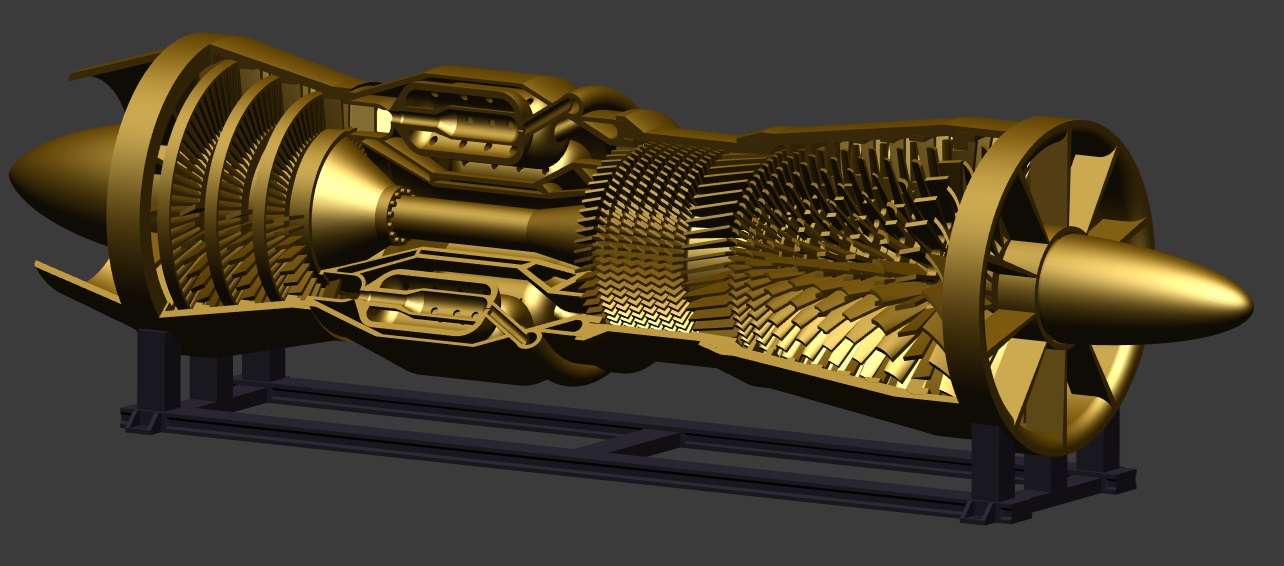 J57 turbojet Engine and stand preview 3