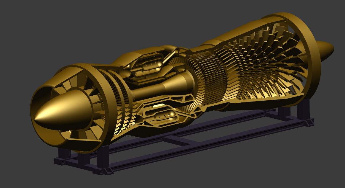 J57 turbojet Engine and stand preview 4
