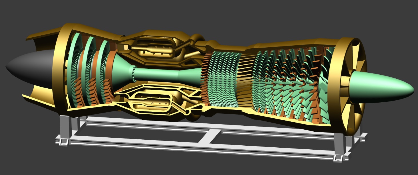 J57 turbojet Engine and stand preview 5