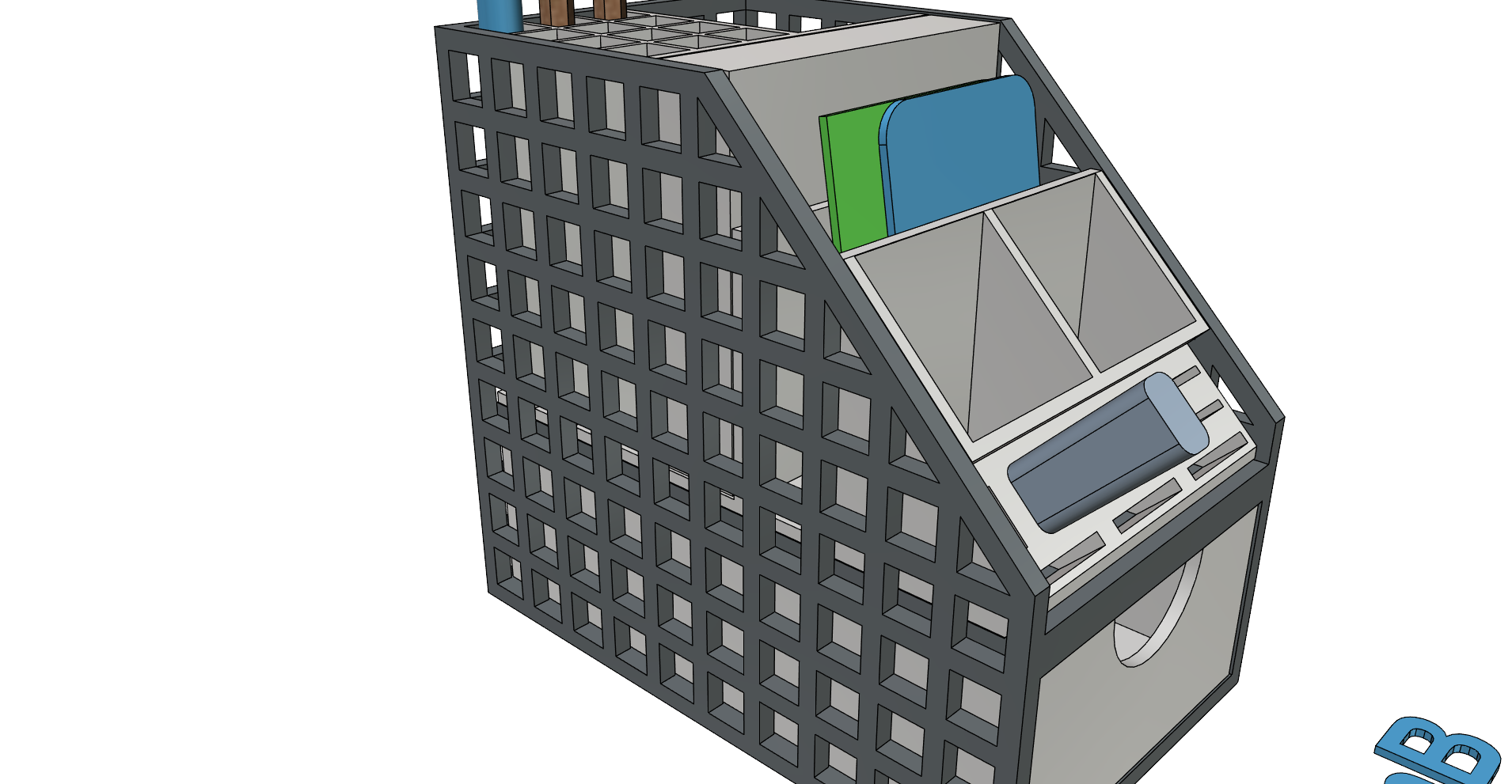 Desk organizer organiser desktop organizer organizers office organizer table pencil holder pen holder pen stand pencil stand easy print without support tested preview