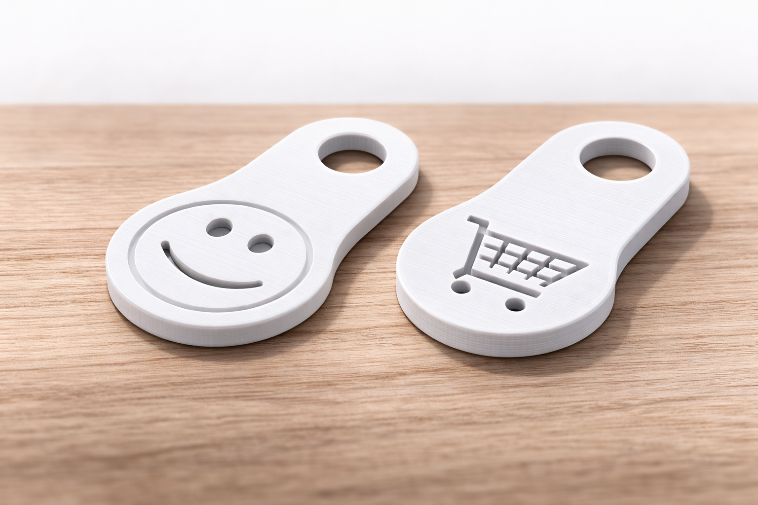Shopping Cart Coin | Smiley & Cart Logo Keychain Token | Einkaufswagenchip preview