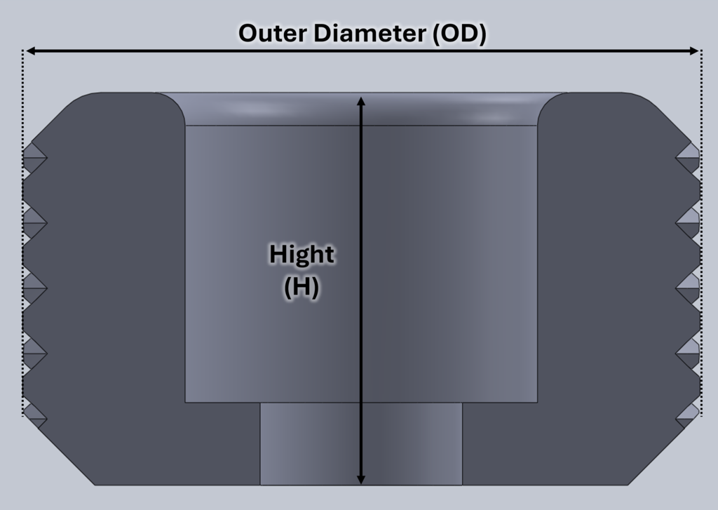 Knurled knobs for M2.5 to M8 internal hex screw preview 2