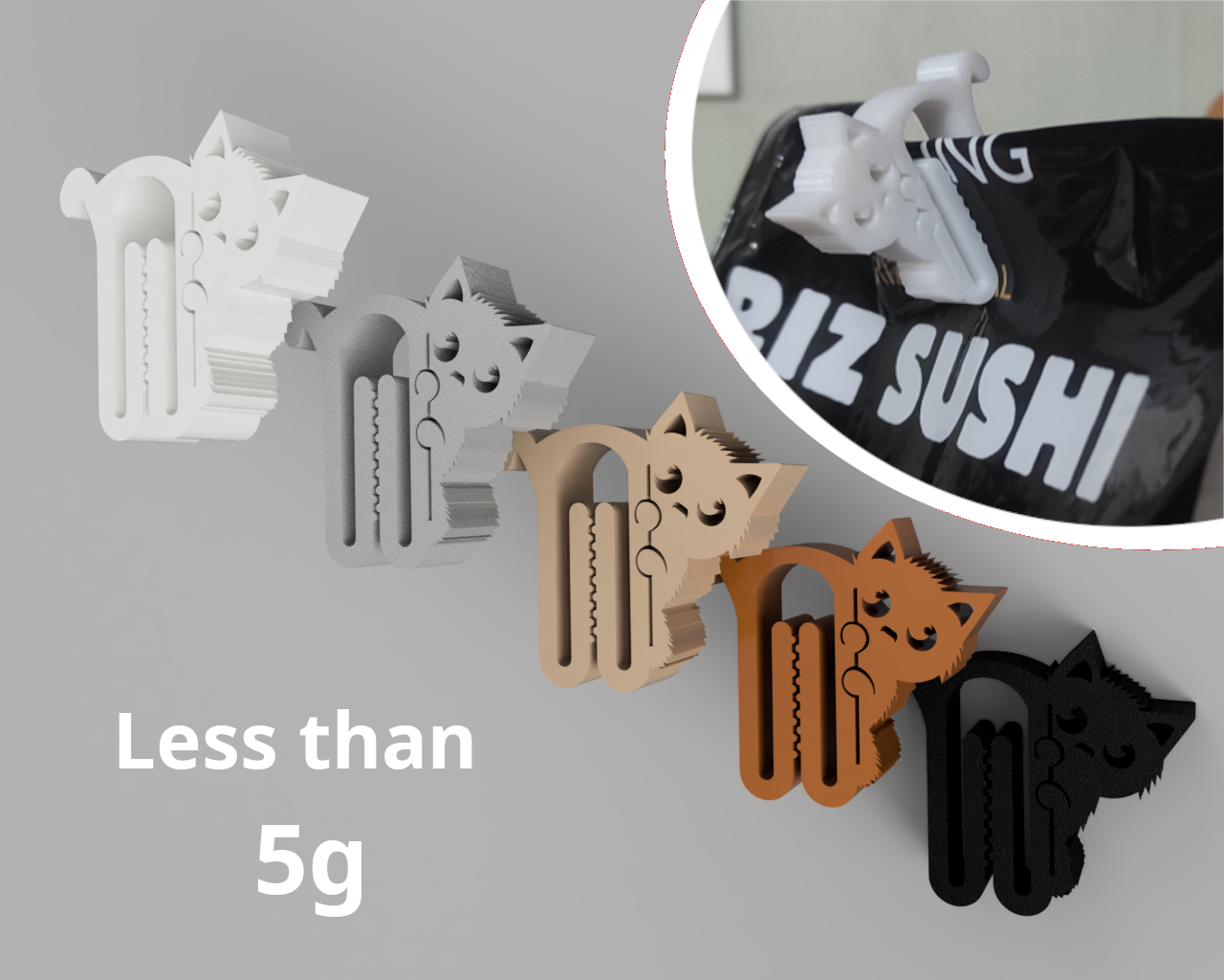 Small Clip with cuty cat shape - for bags & other packaging preview