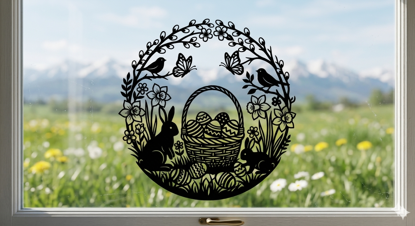 Easter decor wall or window spring decoration svg preview 3