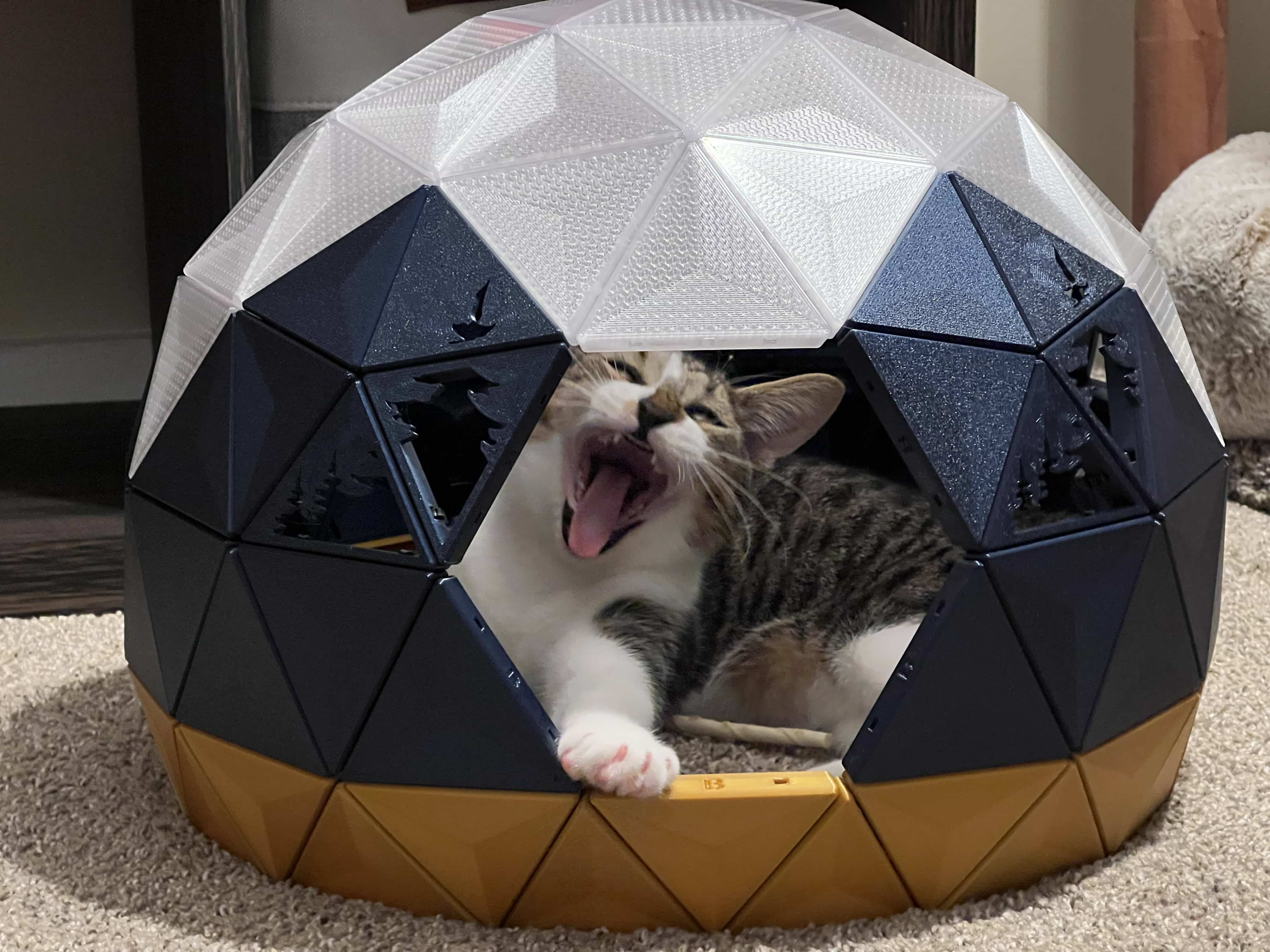 Geodesic Dome Cat House - Pine Tree Cutouts preview