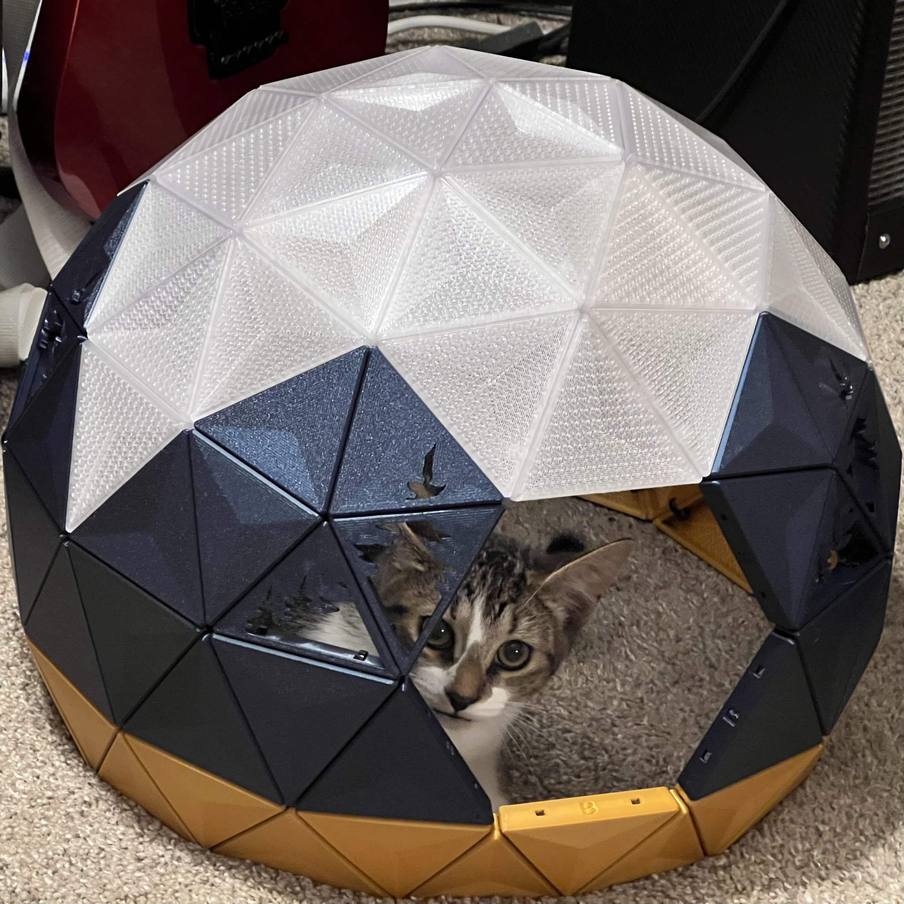 Geodesic Dome Cat House - Pine Tree Cutouts preview 3