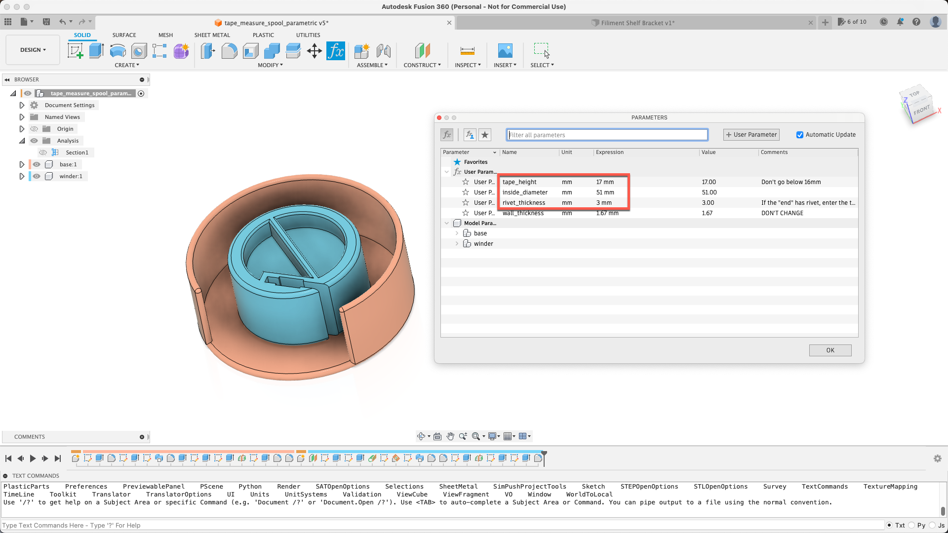 Soft Tape Measure Spool Remix - Parametric preview 4