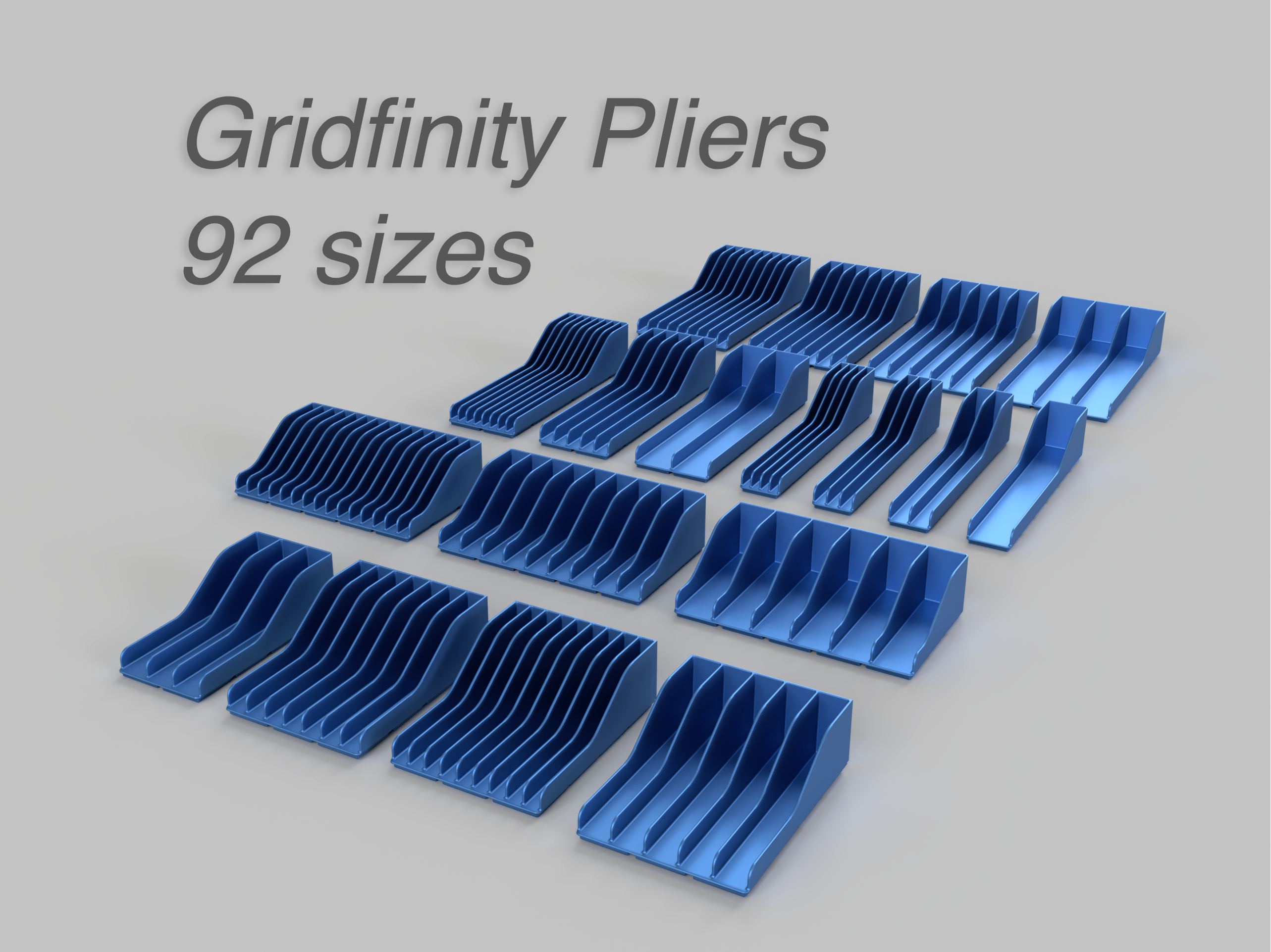 Gridfinity Pliers Racks Mega Pack (92 different Sizes) preview