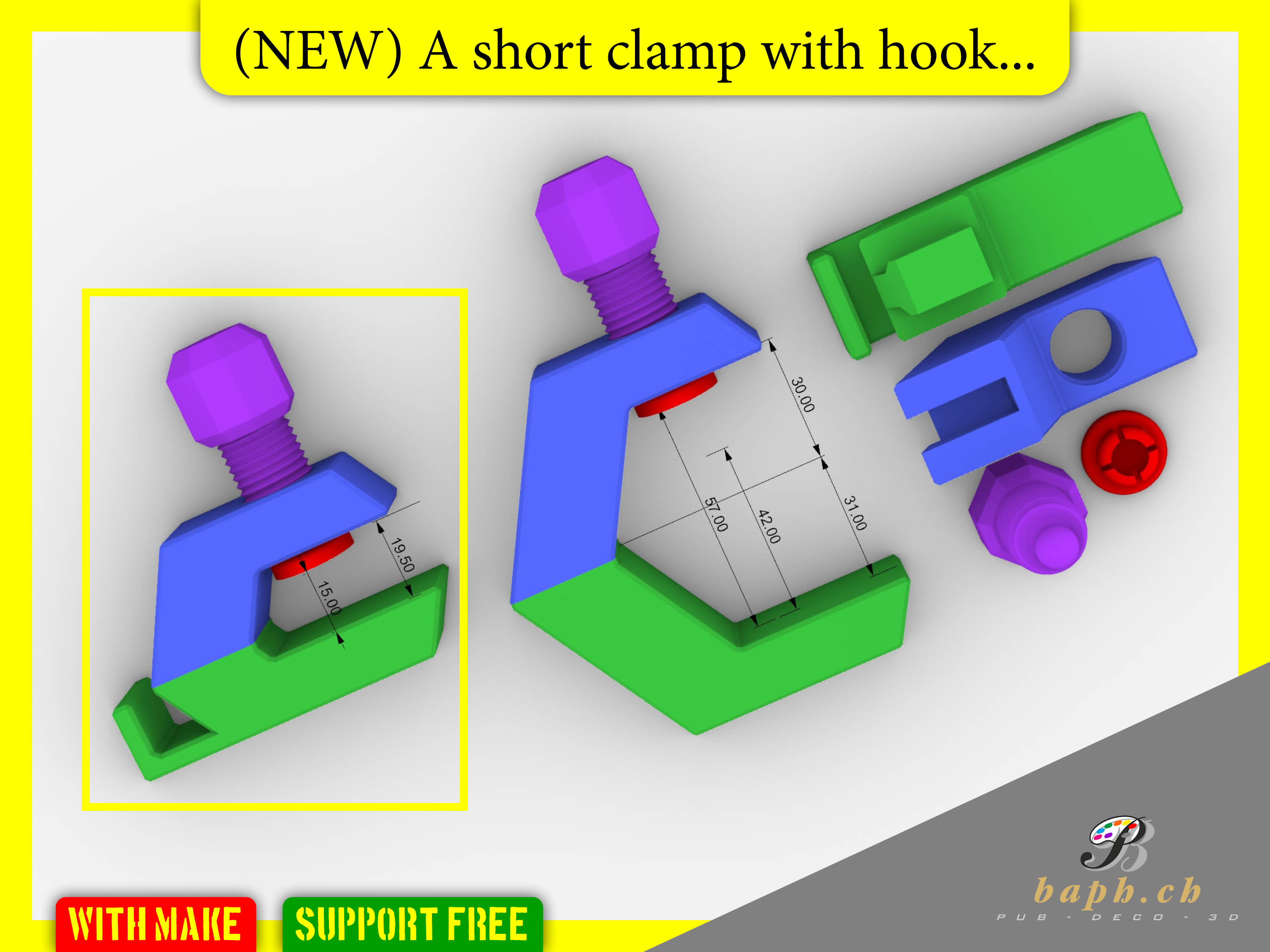 PETG Prusament Clamp customizable preview 2