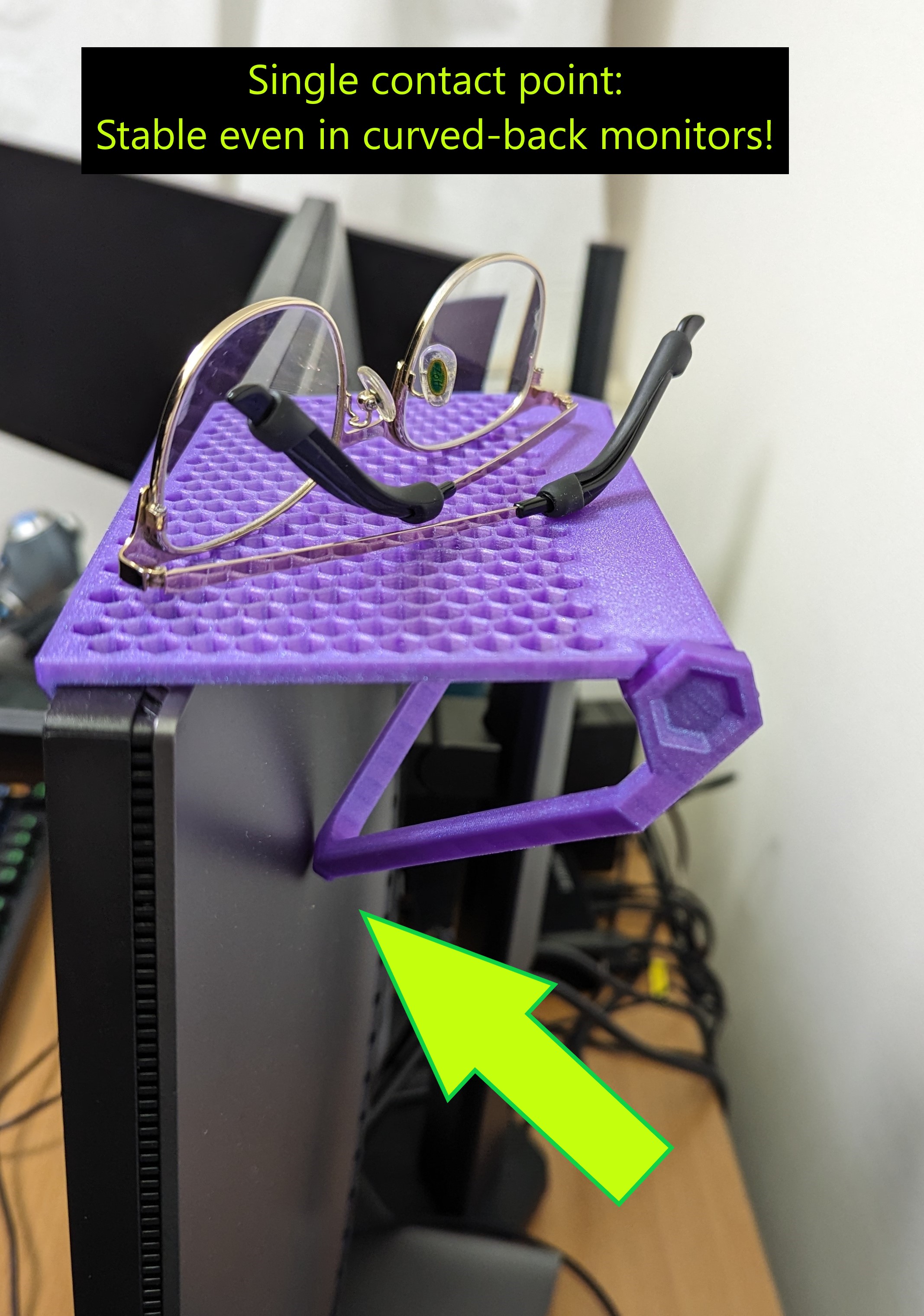 Adjustable Monitor shelf - Fits any display: curved back, thin bezel, laptop, or TV. preview 2