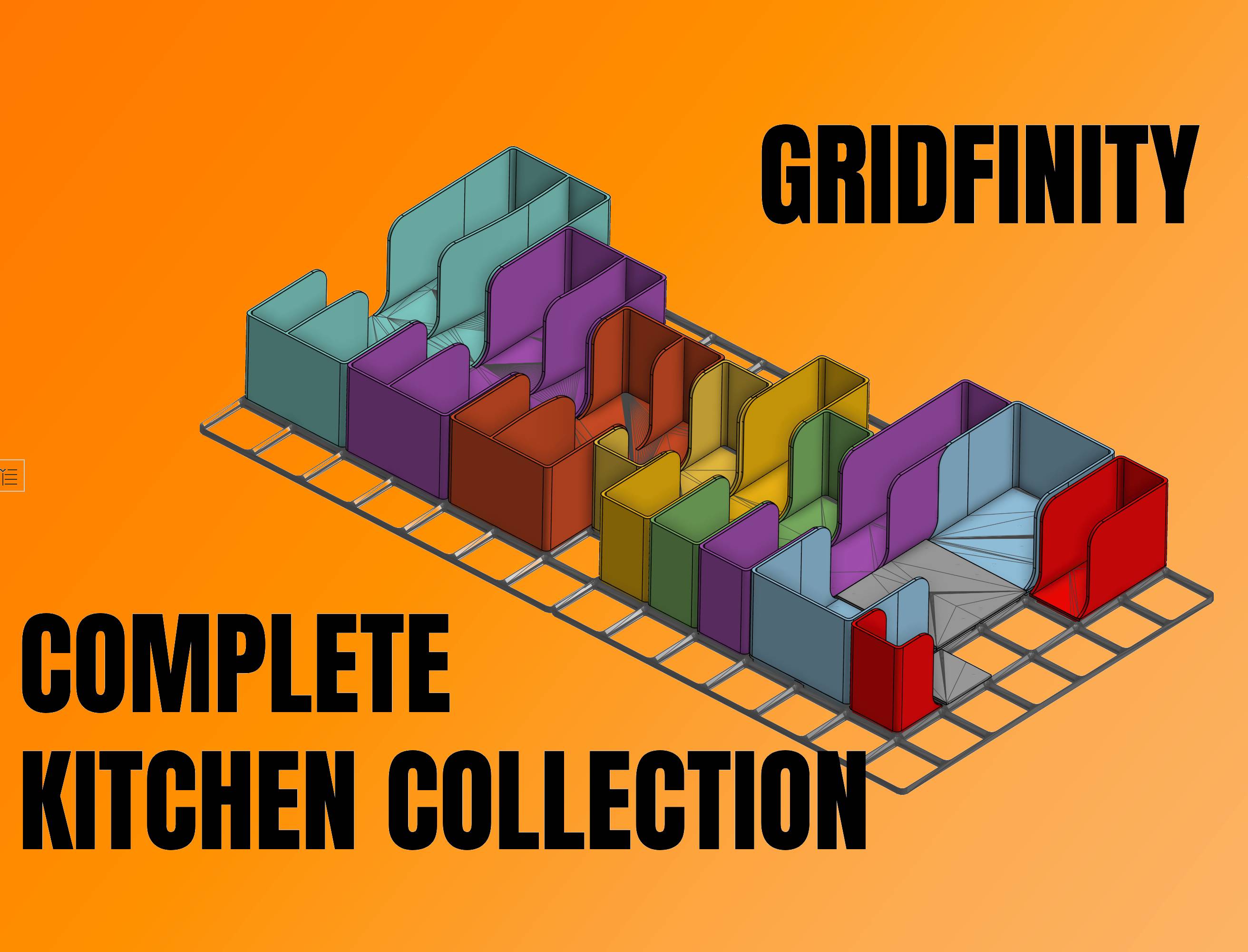 Gridfinity Complete Kitchen Collection (w/ Modular Expansion Pieces) preview