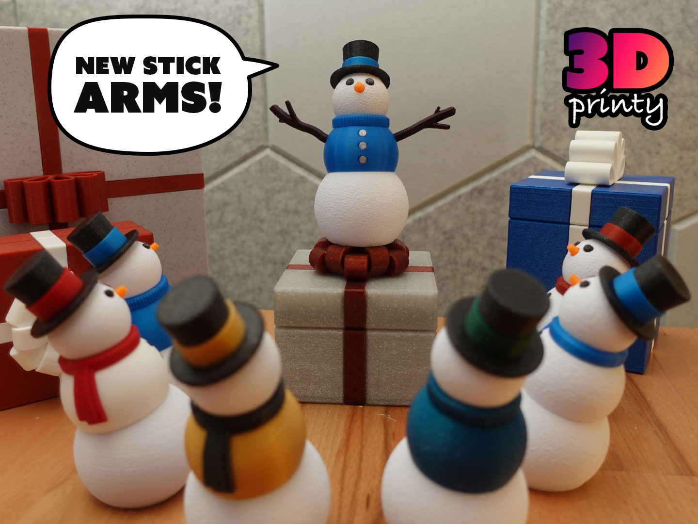 Articulated Snowman Fidget preview 2