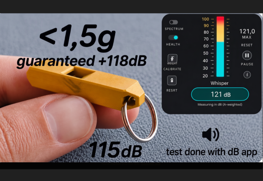 Mini Whistle – Extremely Loud (115dB) – 1.5g Edition preview