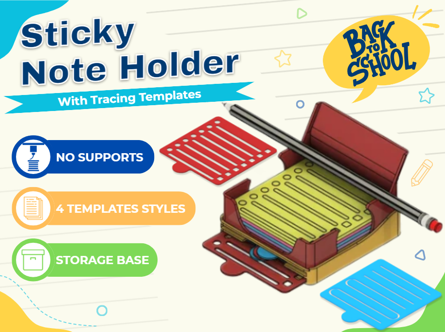 Sticky Note Station with 4 Tracing Templates preview