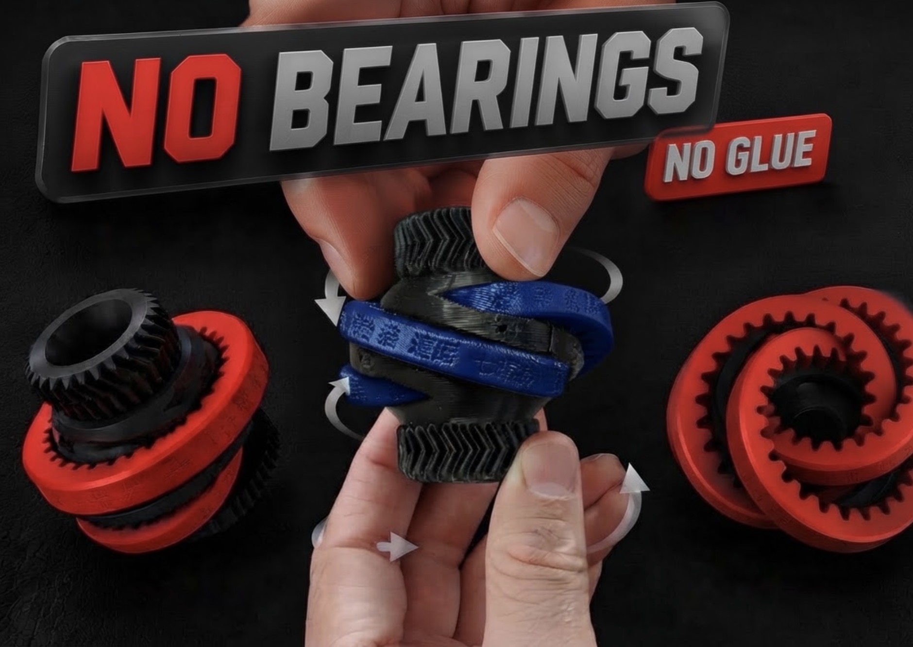 No Bearings, No Glue Triple Gear Spinner – Japanese Luck Phrase Edition preview
